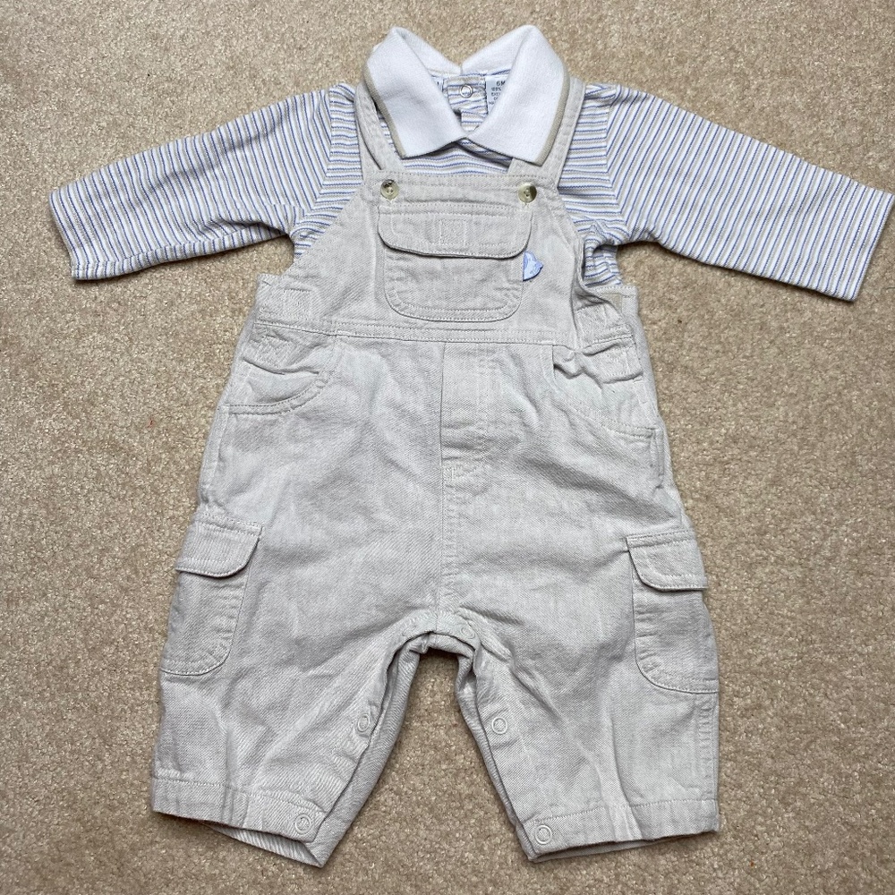 Vintage two piece overall set size 6 months